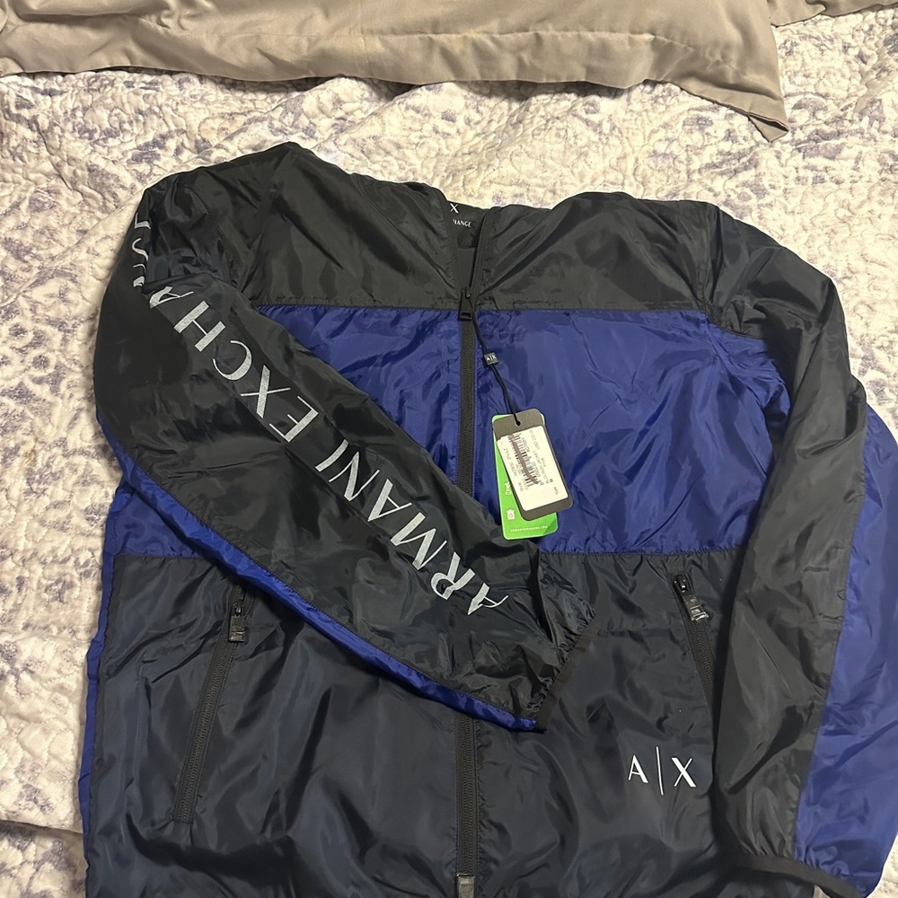 Armani Exchange Men's Navy and Black Windbreaker